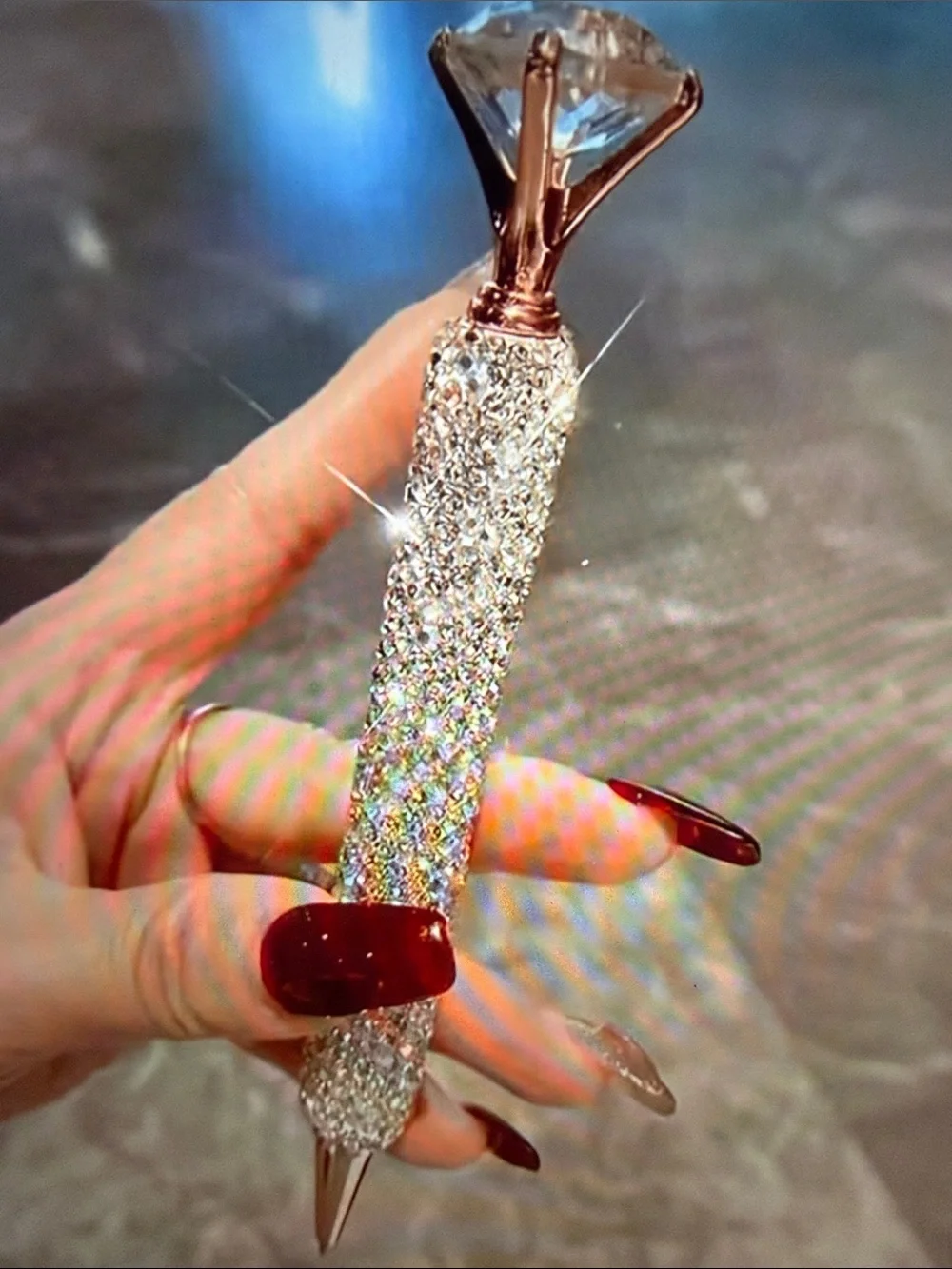 Crystal Rhinestone Statement Pen - Sparkling Silver with Rose Gold Accent. 🆕